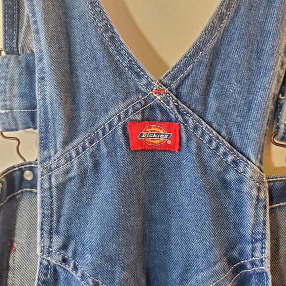 Dickies Bib Coveralls 34x30 Blue Denim Work Farm Carpenter Unisex Groover Rave - Picture 5 of 11